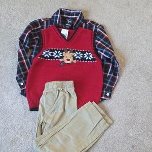 Izod 5T Red Sweater Vest Christmas Outfit